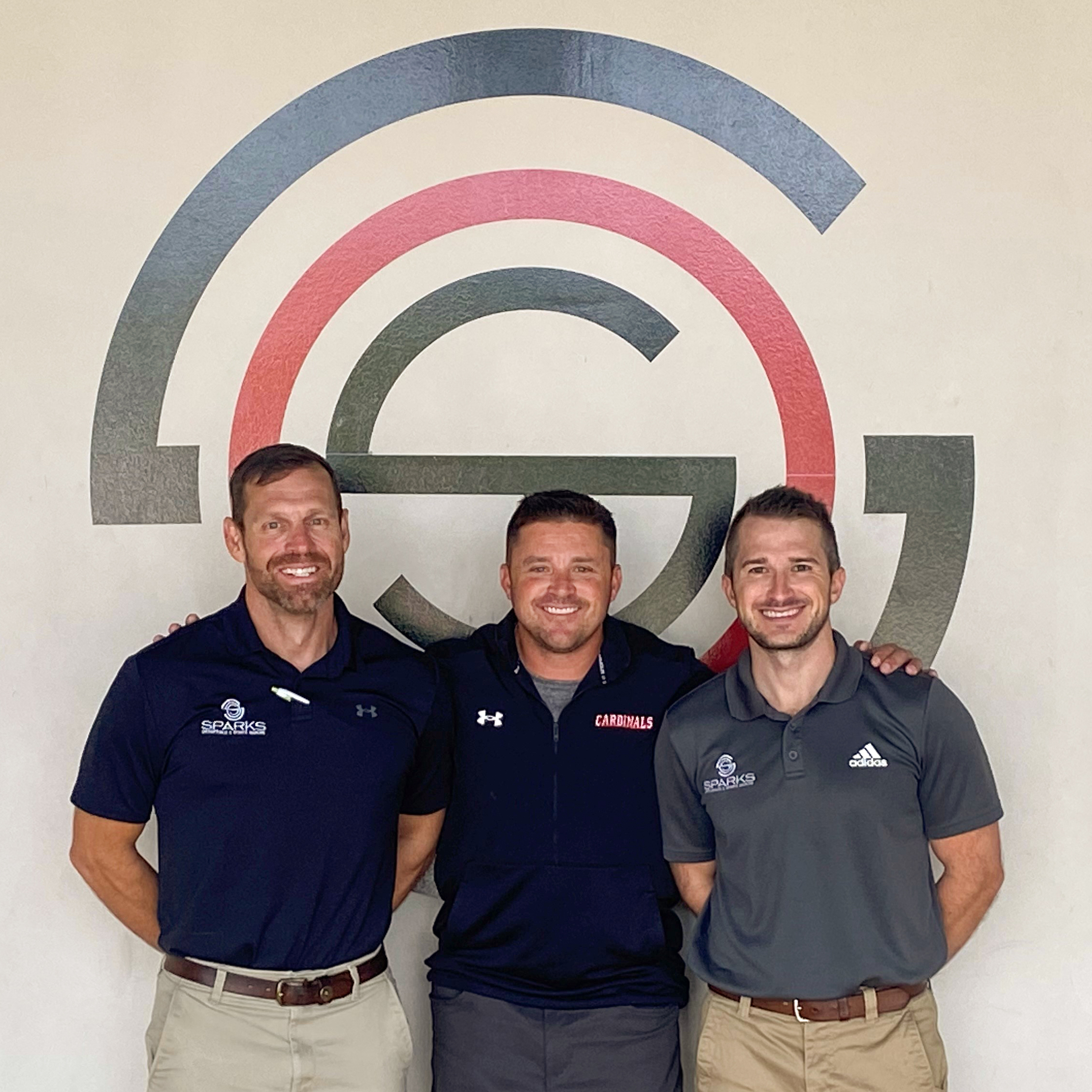 From left, Dr. Dierick Sparks, orthopedic surgeon; Blake Lewis, Gadsden State athletic director; and Dr. Corey Fuller, clinical director.